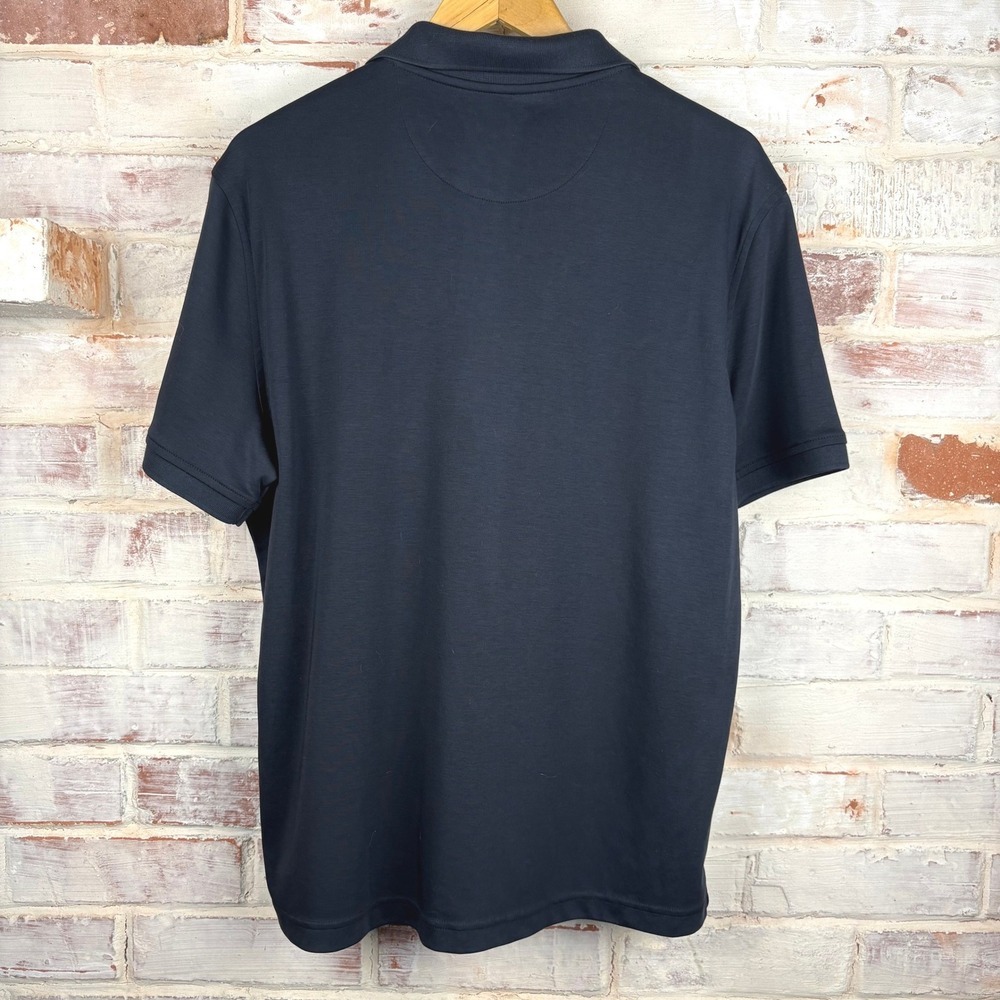 UNTUCKit Mens Navy Supima Cotton Polo Sz L Wrinkle Free Regular Fit Smart Casual - Picture 3 of 7